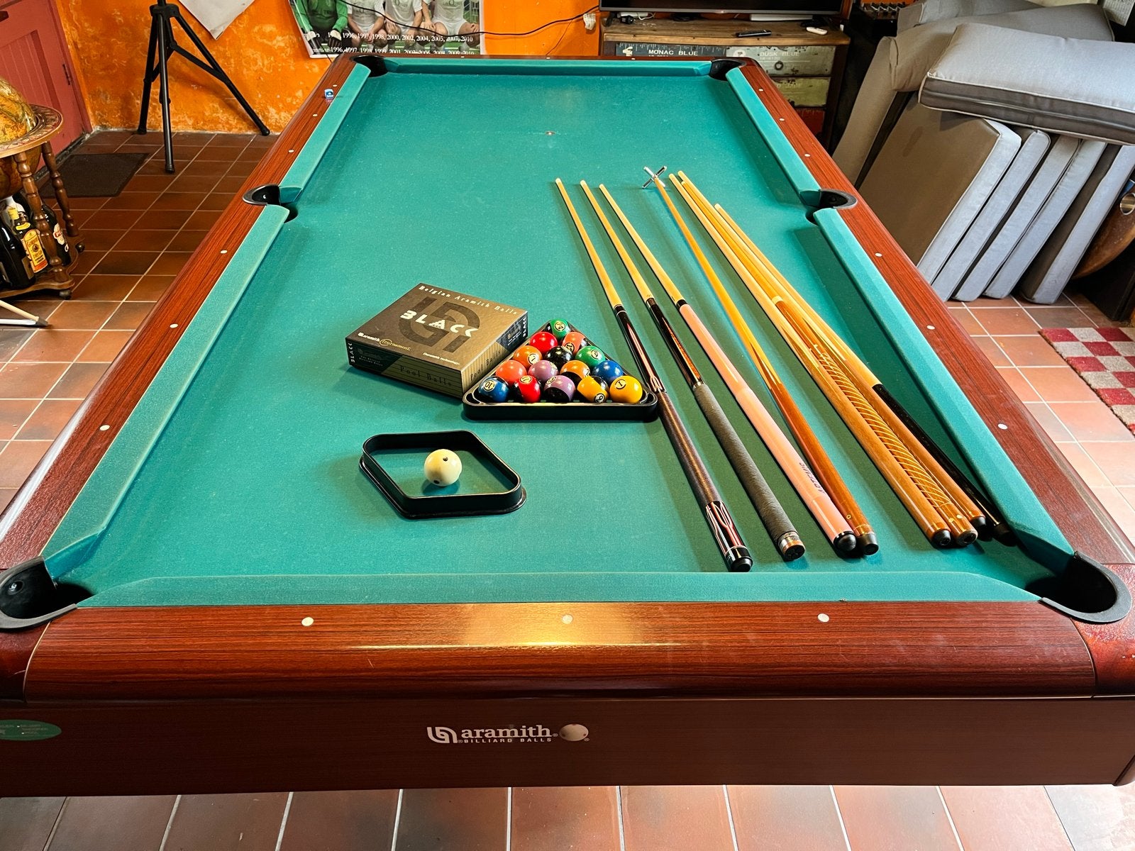 Gabriels 9ft wedstrijd Pooltafel met Aramith Ballen, Ophalen, Zo goed als nieuw, Pooltafel
