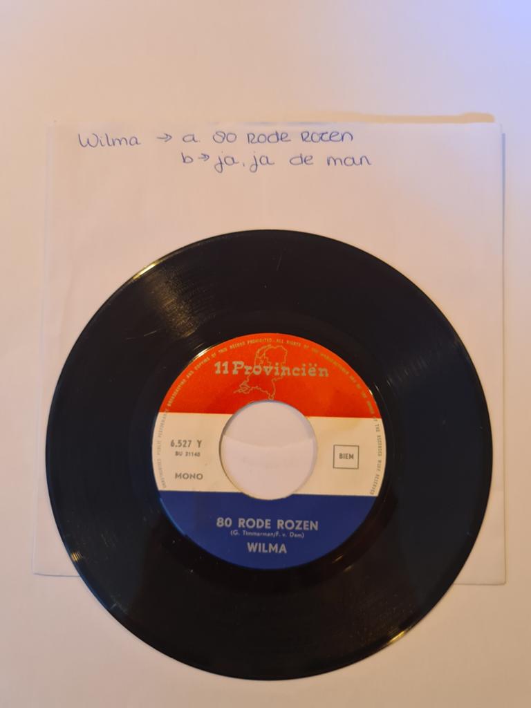 Wilma - 80 rode rozen, Cd's en Dvd's, Vinyl Singles, 7 inch, Single, Ophalen of Verzenden, Zo goed als nieuw