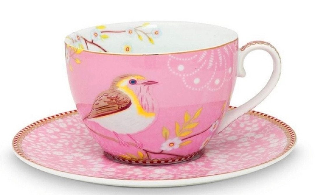 Pip Studio Bird Servies Set - 4 roze sets, 4 blauw sets, Ophalen of Verzenden