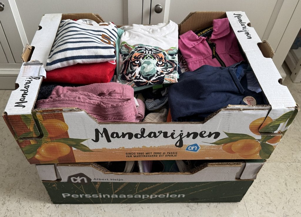 Pakket kinderkleding, sokken en kinderschoenen, Ophalen, Gebruikt