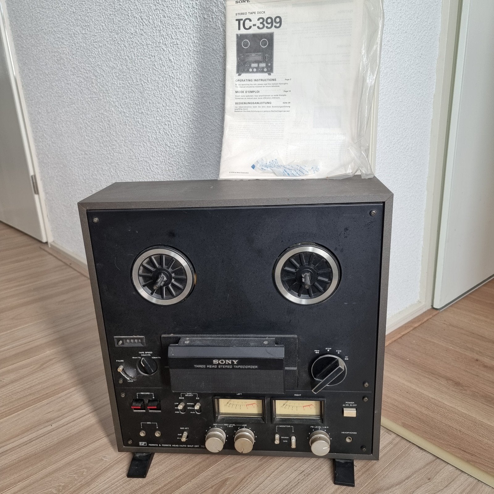 Sony TC-399 Stereo Bandrecorder met Handleiding, Ophalen, Bandrecorder