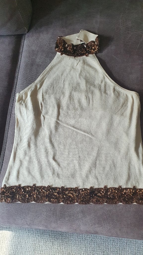 Feestelijk topje, Kleding | Dames, Tops, Ophalen, Frost, Beige, Maat 42/44 (L)
