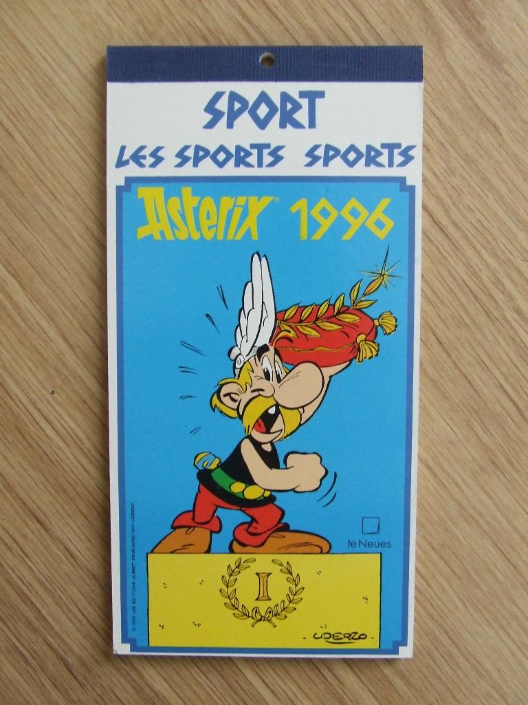 Asterix mini-kalender 1996 – Sport-, Ophalen of Verzenden, Asterix en Obelix, Zo goed als nieuw, Plaatje, Poster of Sticker