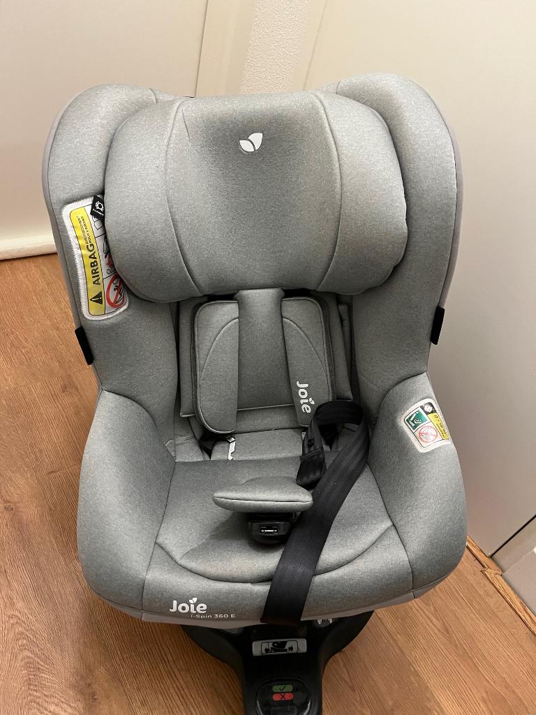 Grijze autostoel Joie i-Spin 360,  i-Size 0 tot 4 jr Isofix, Verstelbare rugleuning, Zo goed als nieuw, Isofix, Ophalen