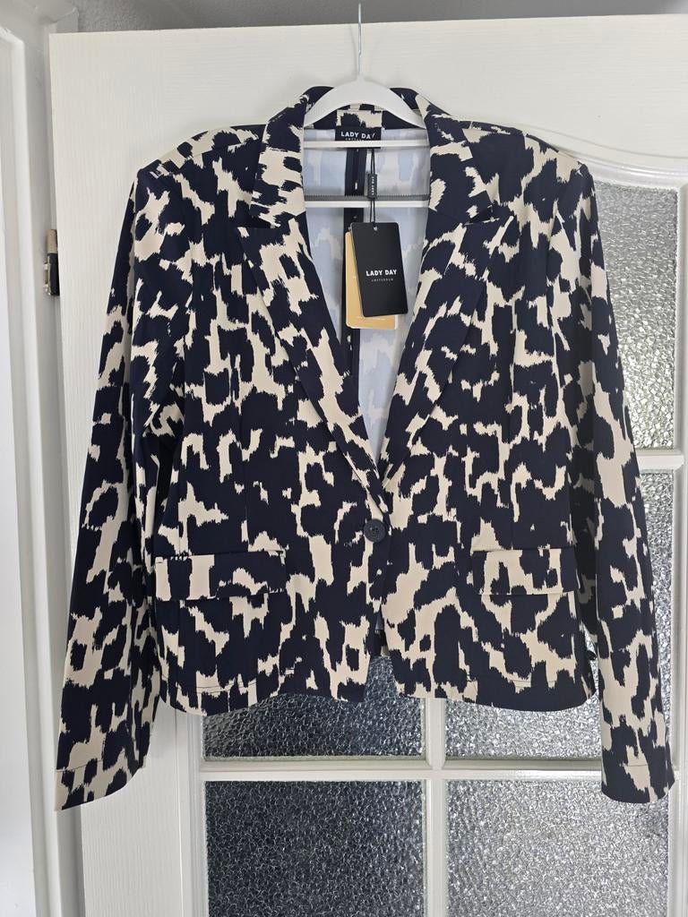 Nieuw lady day 3xl blazer donkerblauw creme travel, Ophalen of Verzenden, Nieuw, Maat 46/48 (XL) of groter, Blauw