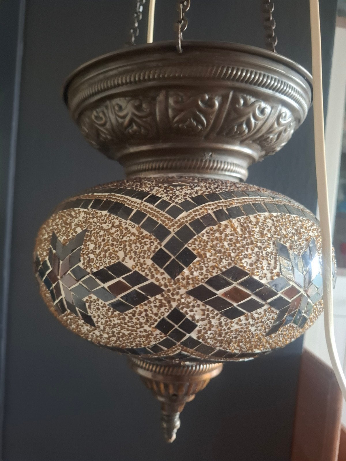 Oosterse Mozaïek Hanglamp - Sfeervolle Verlichting, Ophalen, Gebruikt, Glas, Oosters, Mozaïek, Bohemian