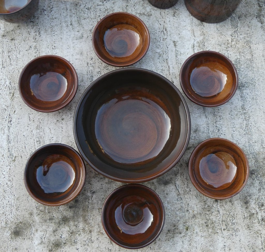 Ambacht Volendam Servies Bruin Volendams Aardewerk, Overige merken, Vintage, Ophalen of Verzenden, Zo goed als nieuw