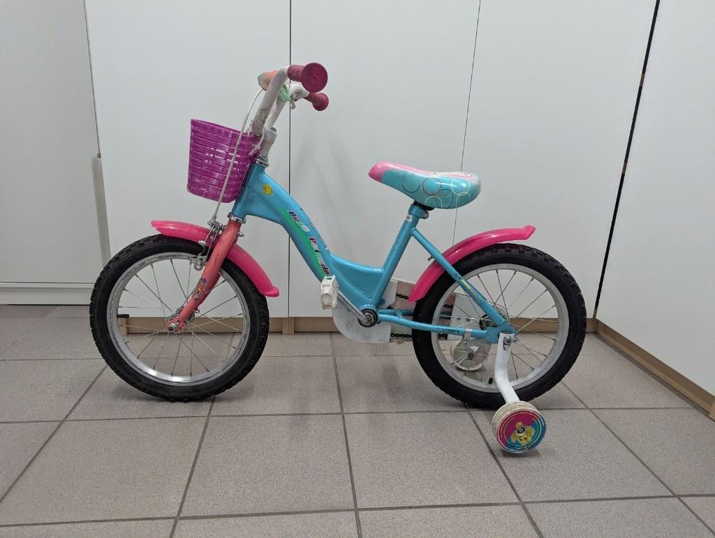Gebruikte kinderfiets, Terugtraprem, Zijwieltjes, Ophalen, Overige merken