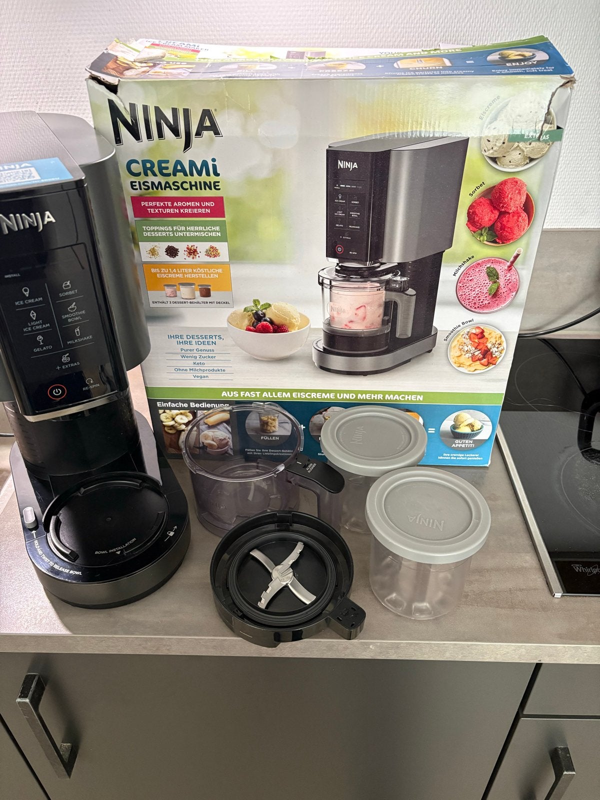 Ninja Creami IJsmachine met 2 ijsbakken, Witgoed en Apparatuur, Ophalen of Verzenden, Gebruikt