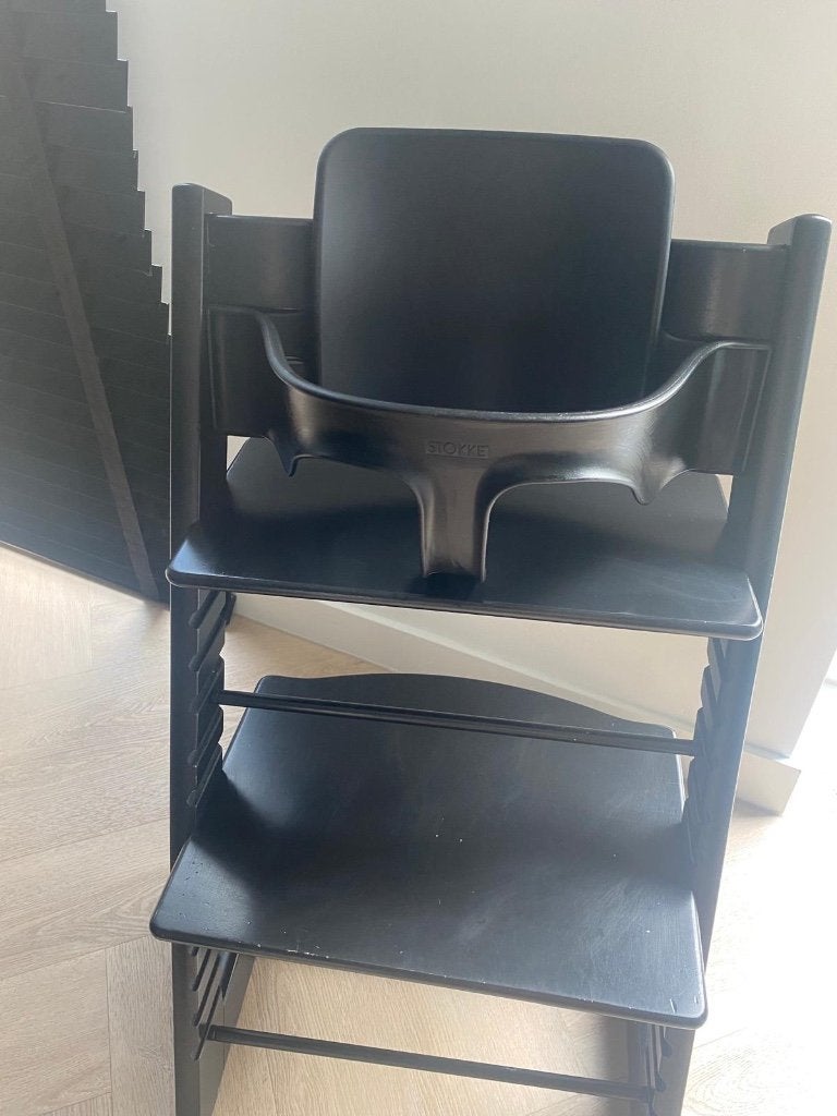 Stokke Tripp Trapp Babyset Zwart – Zo goed als nieuw, Ophalen, Zo goed als nieuw, Meegroeistoel, Stoelverkleiner