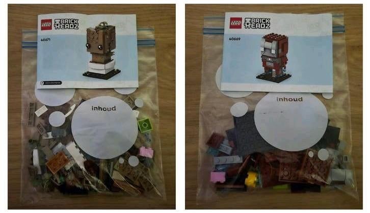 LEGO BrickHeadz Groot + Iron Man (40671 & 40669) – compleet, BrickHeadz, Lego, Compleet, Ophalen of Verzenden