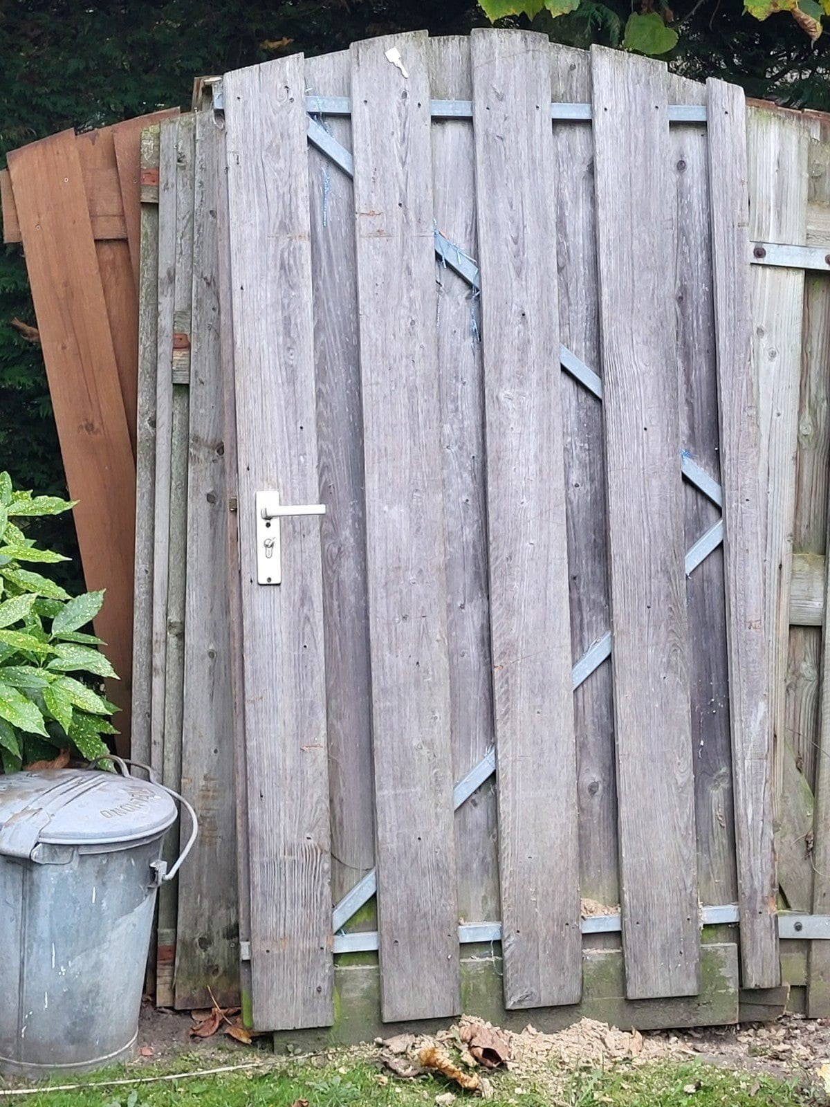 Poort, gebruikt, breedte 92 en 100 cm, hoogte 180 cm, Ophalen, Minder dan 3 meter, Hout, 1 tot 2 meter