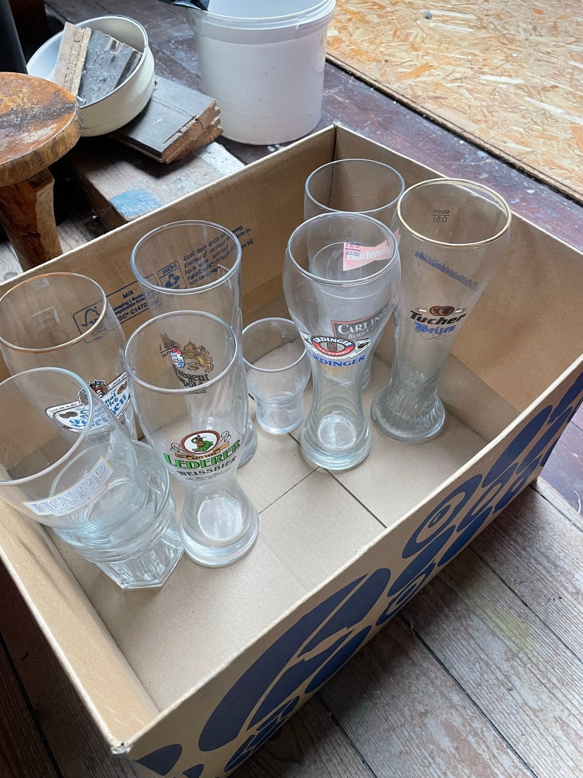 Diverse bierglazen, Overige typen, Ophalen, Gebruikt, Glas