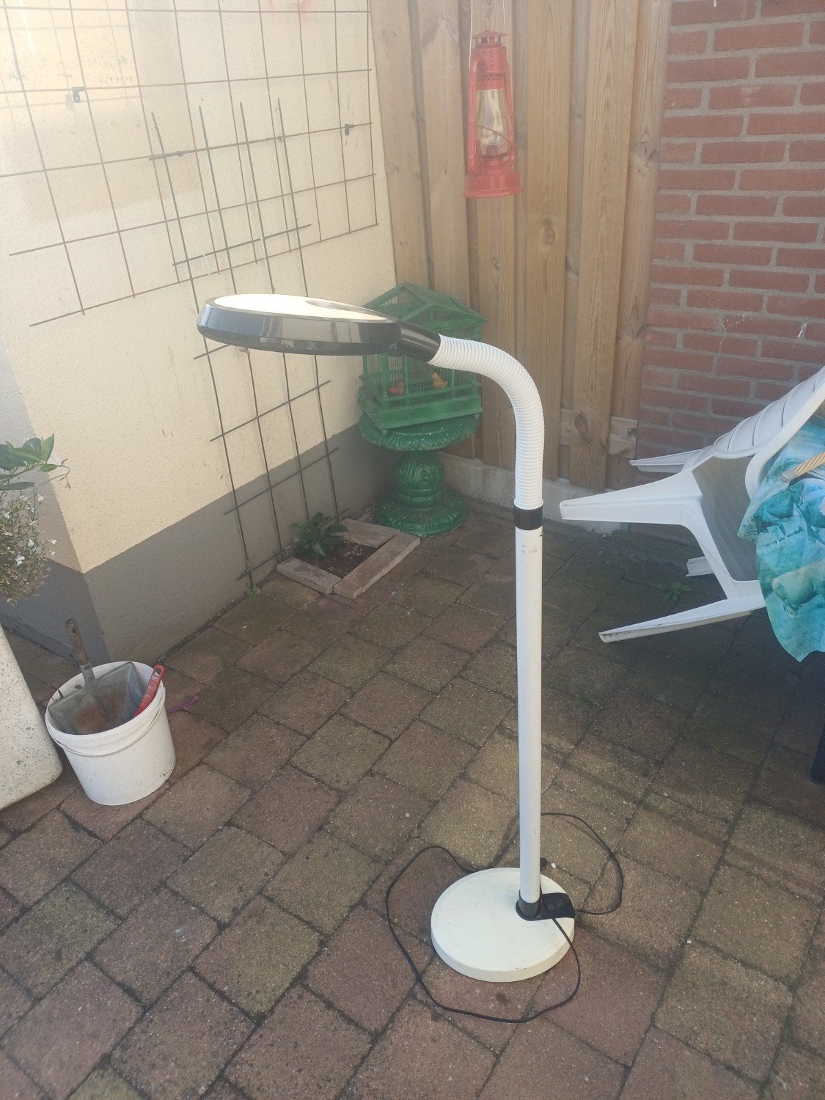 unieke Italiaanse  vloerlamp kleur  zwart/ wit, Ophalen of Verzenden