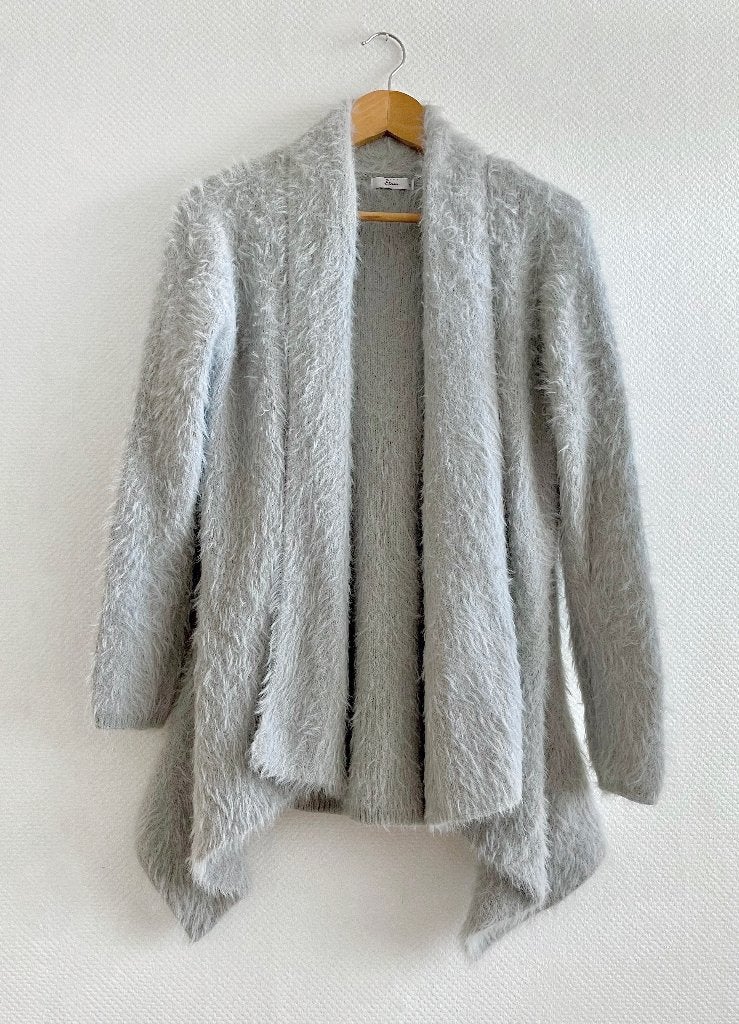 fluffy comfy vest licht grijs blauw cardigan S 36 / M 38, Maat 38/40 (M), Ophalen of Verzenden, Zo goed als nieuw, Miss Etam