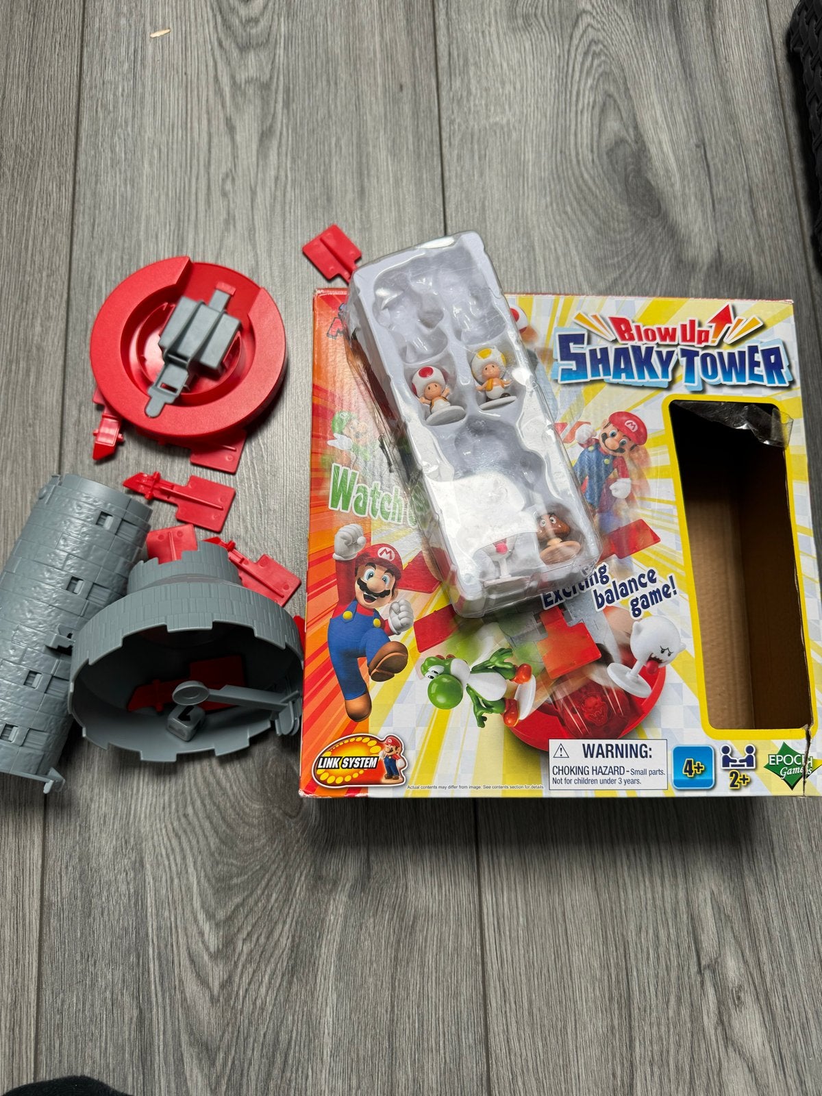 Super Mario Blow Up! Shaky Tower Balansspel, Ophalen, Gebruikt, Jongen of Meisje