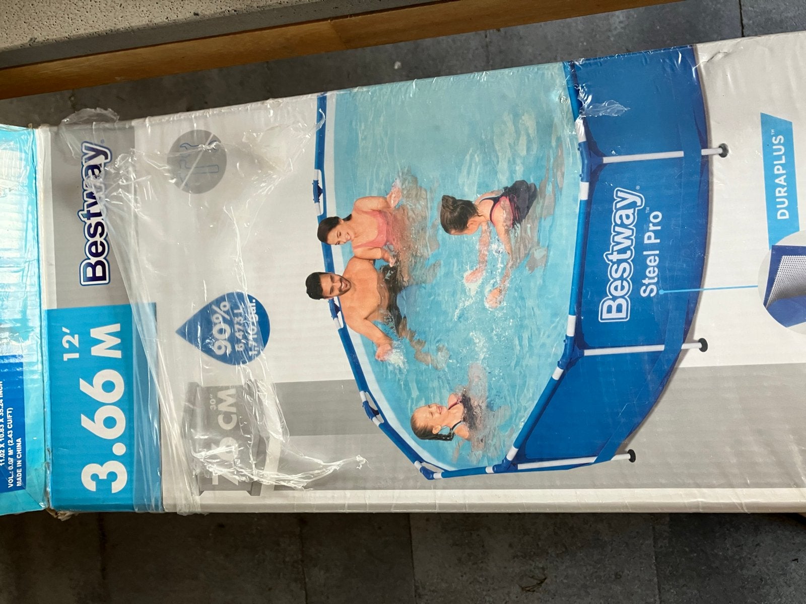 Bestway 3,66m zwembad compleet met zandpomp en warmteboiler, Ophalen, Gebruikt, 80 tot 120 cm, Rond