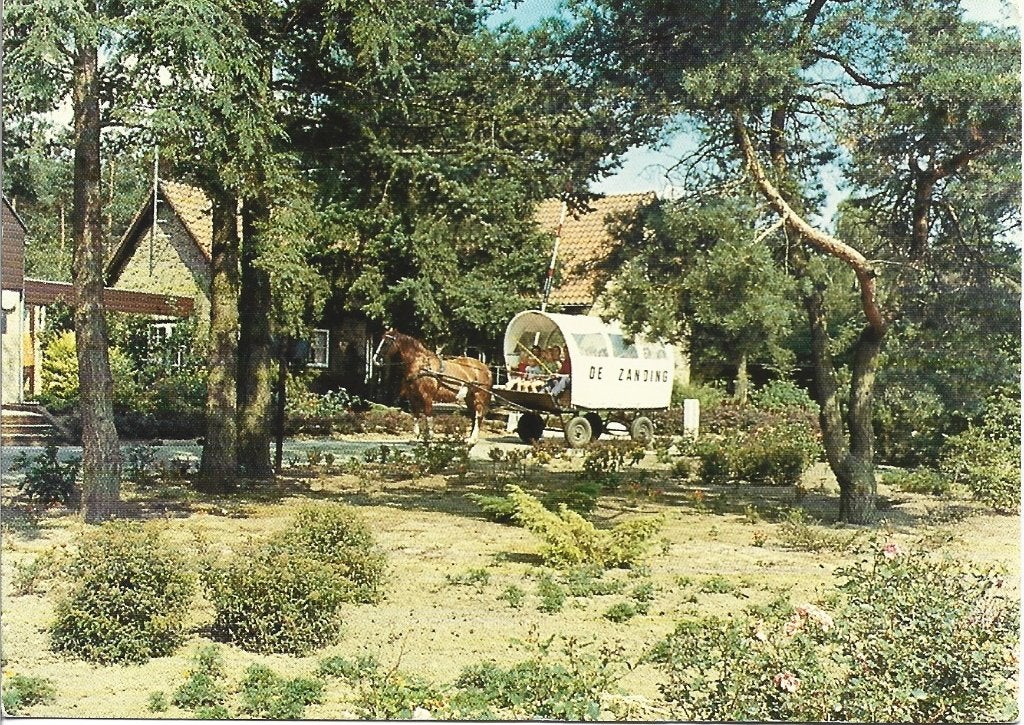 Otterlo-2-De Huifkar met paard van Camping De Zanding-retro, Ophalen of Verzenden, 1960 tot 1980, Gelopen, Gelderland