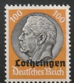 Bezet Lotharingen 1940 16 Hindenburg 100p, Ongebruikt, Ophalen of Verzenden, Overige periodes, Postfris