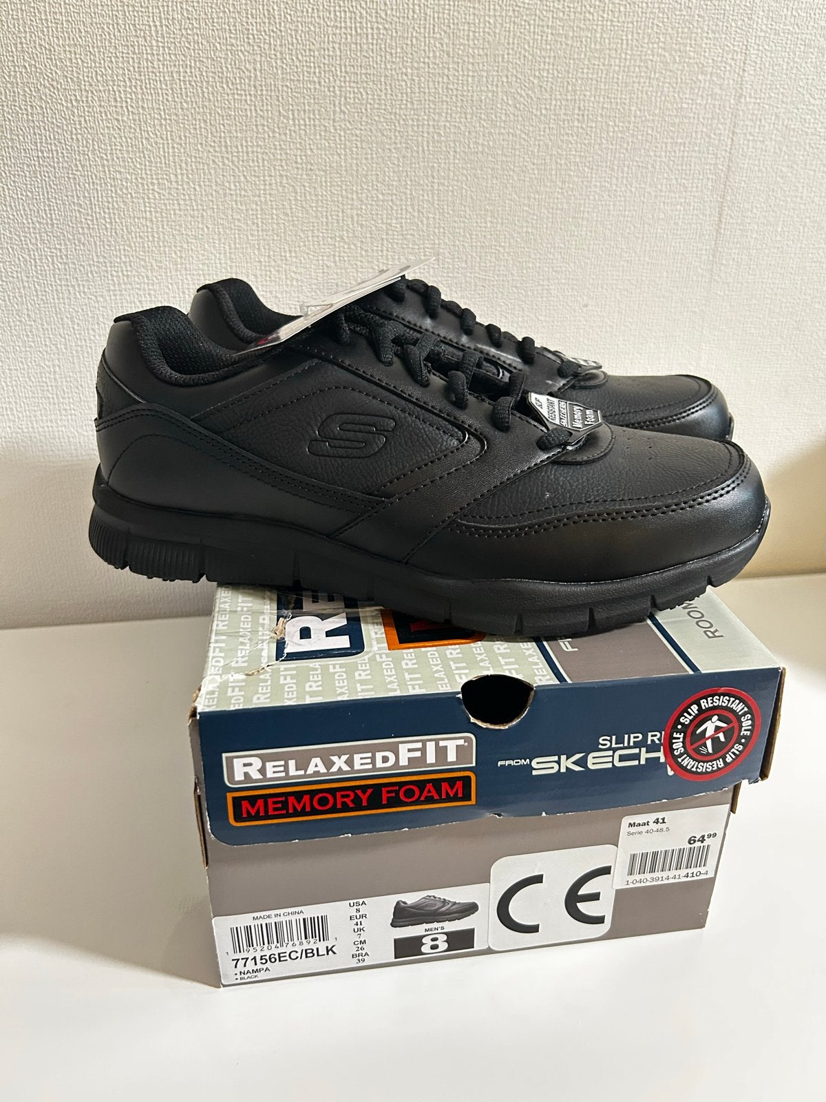 Skechers Relaxed Fit Memory Foam werkschoenen maat 41, Kleding | Heren, Ophalen of Verzenden, Nieuw, Zwart, Werkschoenen