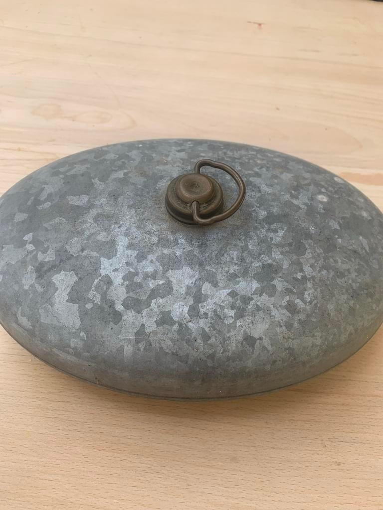 Antieke metalen warm water kruik, Antiek en Kunst, Ophalen of Verzenden