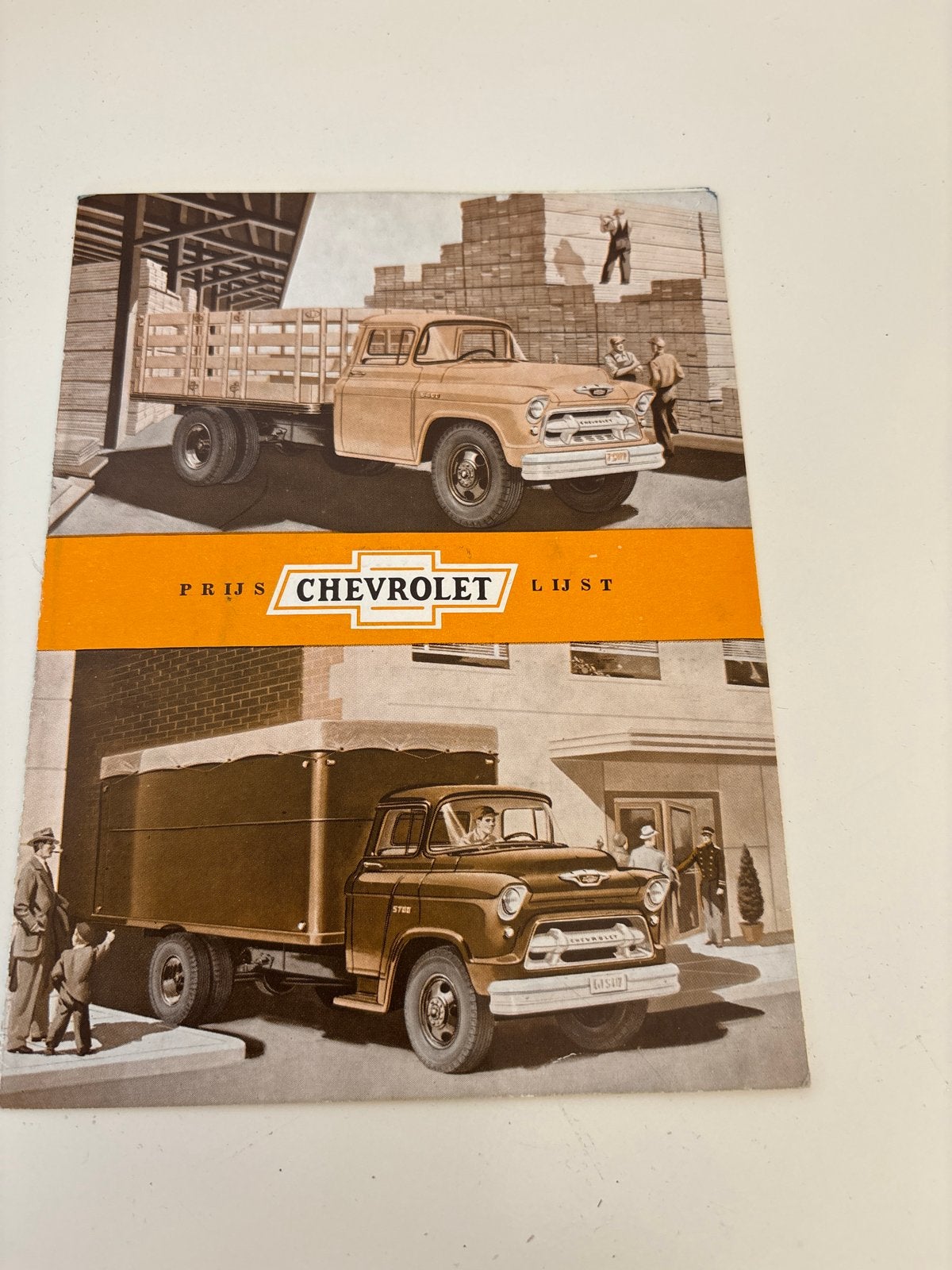 Chevrolet Prijslijst Bedrijfswagens 1957 - Origineel, Ophalen of Verzenden, Gelezen, Chevrolet
