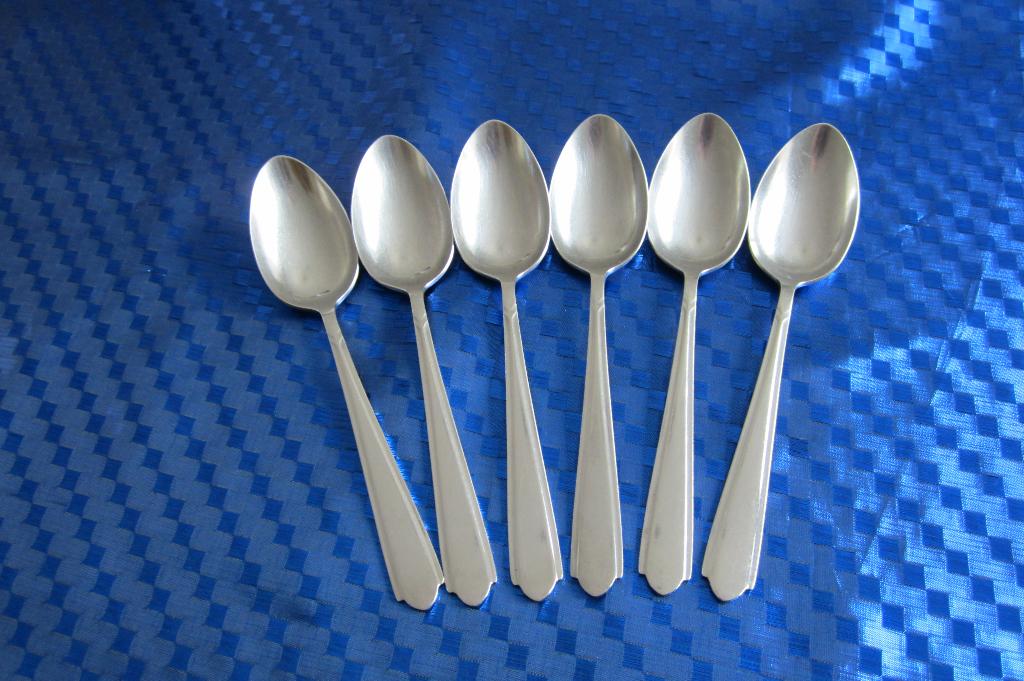 6 dessertlepels/paplepel 18cm Gero Zilmeta 573 stropdas., Gebruikt, Ophalen of Verzenden, Rvs of Chroom, Vaatwasserbestendig