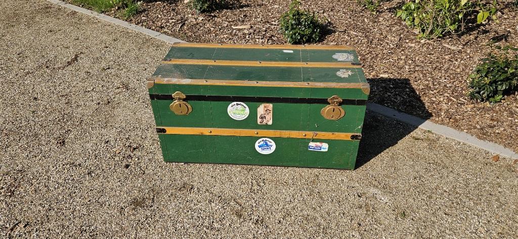 Hutkoffer vintage, groen, Ophalen