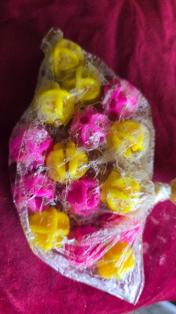 Zakje met gele en roze spaakkralen, Fietsen en Brommers, Ophalen, Gebruikt, Minder dan 16 inch