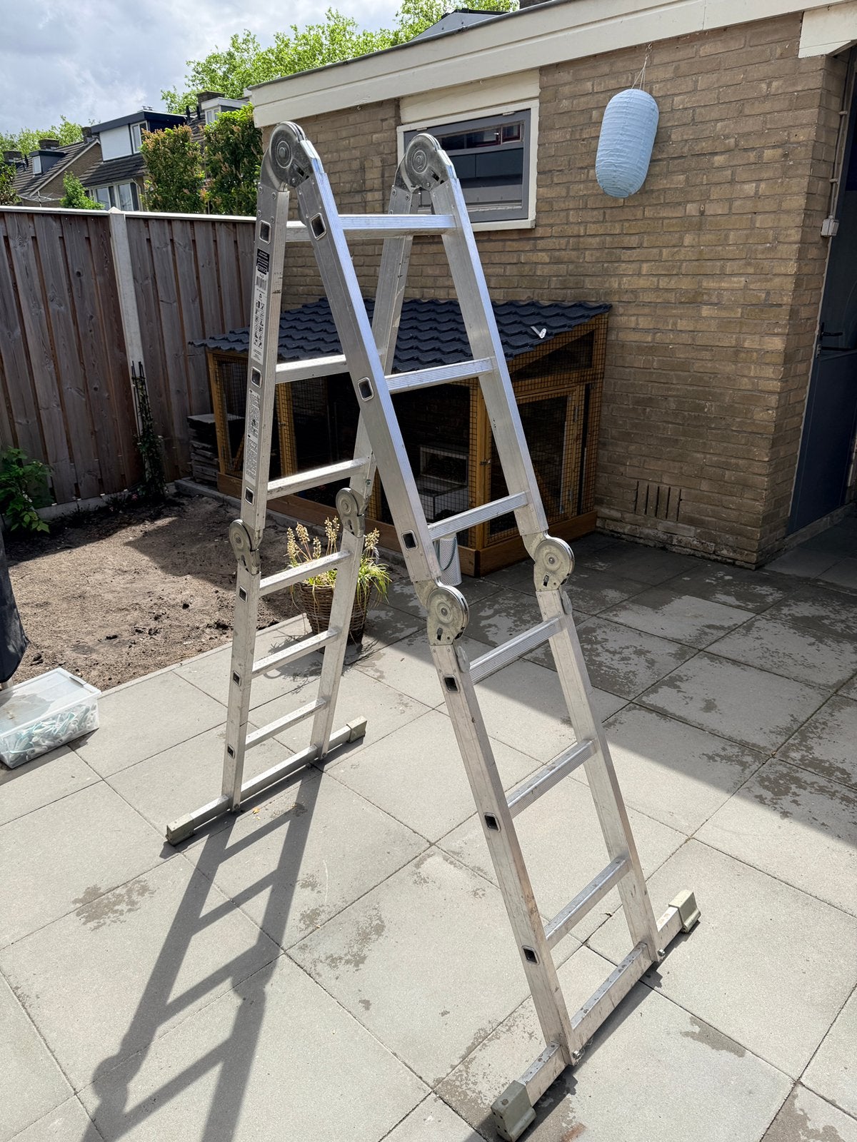 Excelsior vouwladder 4x3 tredes, Doe-het-zelf en Verbouw, Ladders en Trappen, Ophalen, Gebruikt, Ladder, Opvouwbaar of Inschuifbaar