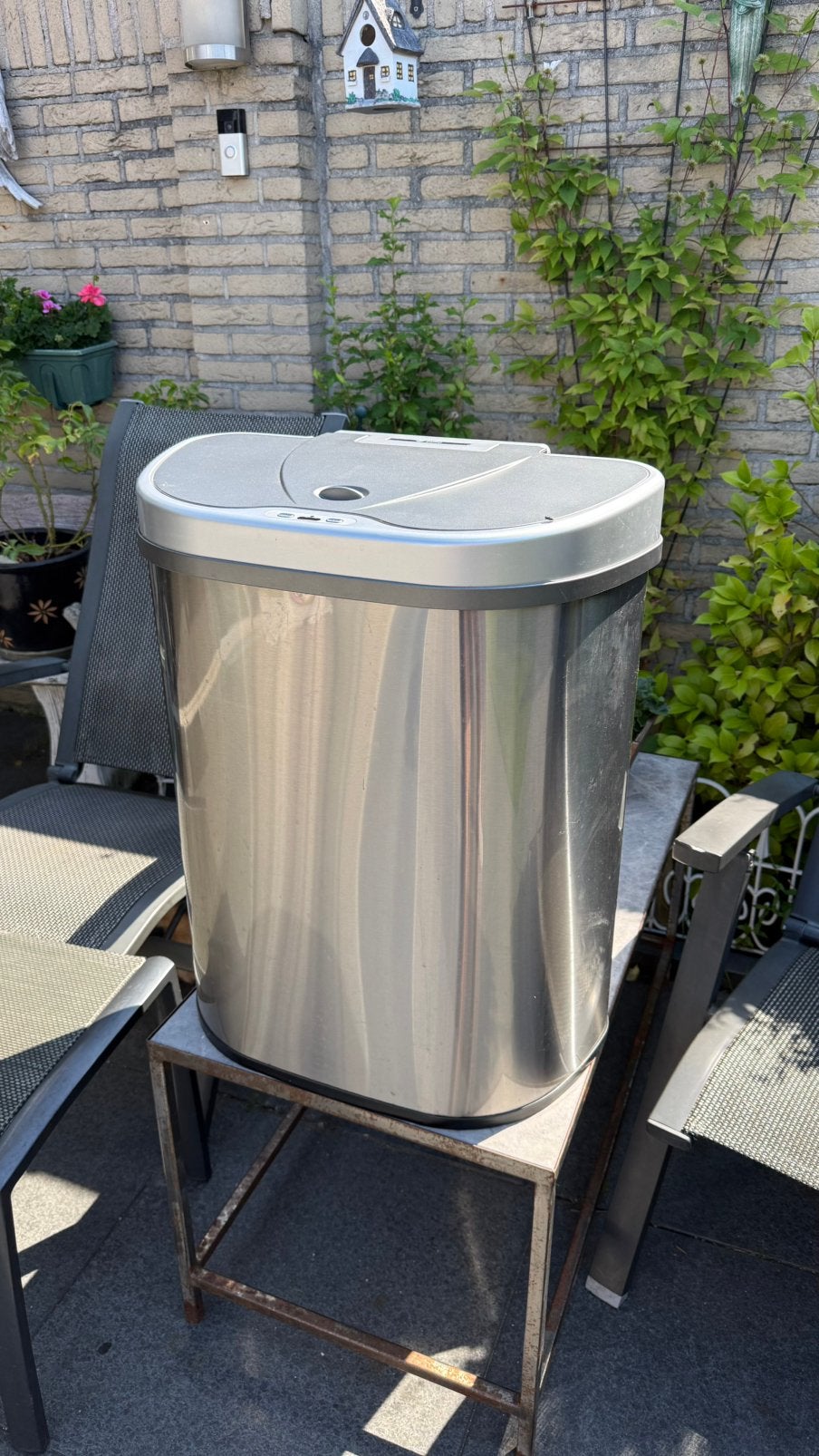 Prullenbak met sensor, 50 – 75, Nieuw, Ophalen of Verzenden, Rvs
