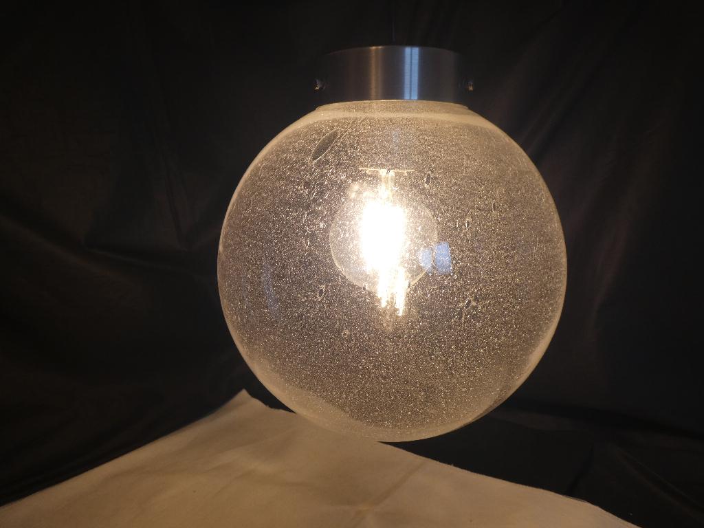 Vintage Peill & Putzler glazen bol hanglamp, Gebruikt, Peill & Putzler, Ophalen of Verzenden, Glas
