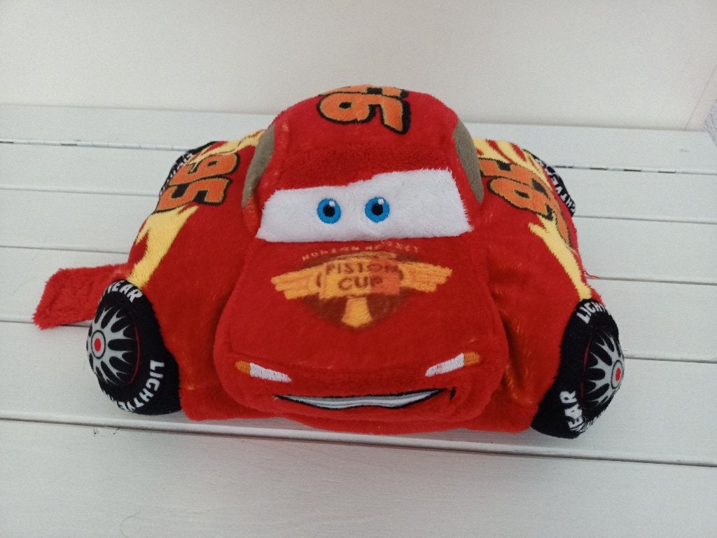 Cars - Bliksem McQueen pluche kussen / knuffel, Ophalen, Zo goed als nieuw, Rood, Overige typen