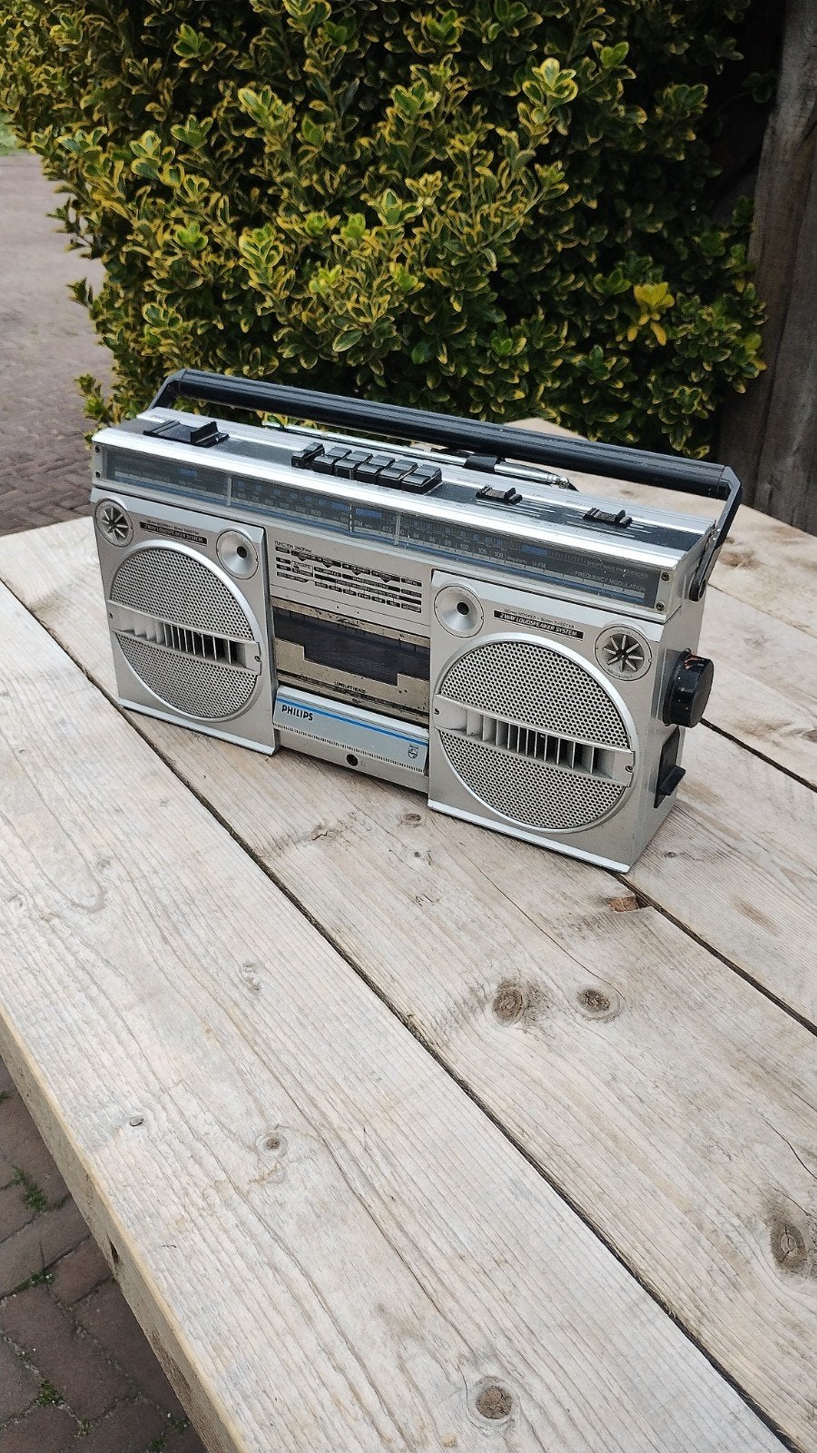 Vintage Philips D8134 Boombox uit de jaren 80 - Zilver, Audio, Tv en Foto, Ophalen of Verzenden, Gebruikt, Radio