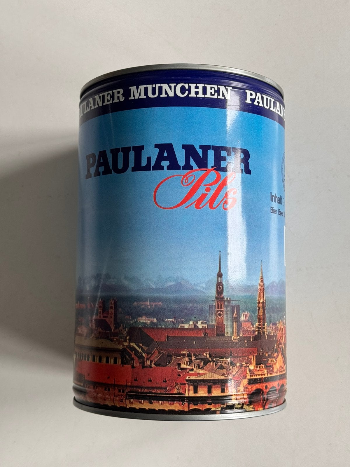 Paulaner 4 liter blik, Verzamelen, Ophalen of Verzenden, Zo goed als nieuw, Glas of Glazen, Overige merken