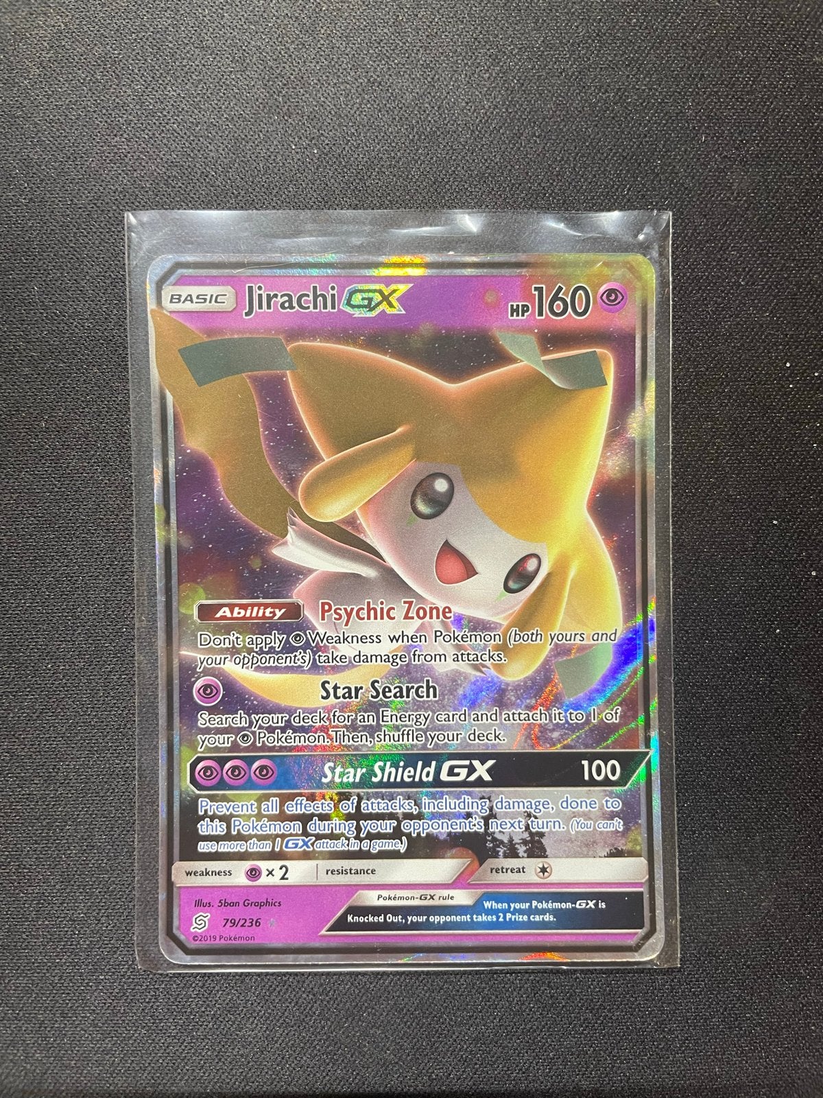 Jirachi GX Pokémon kaart - Zo goed als nieuw, Ophalen of Verzenden, Zo goed als nieuw, Losse kaart, Foil