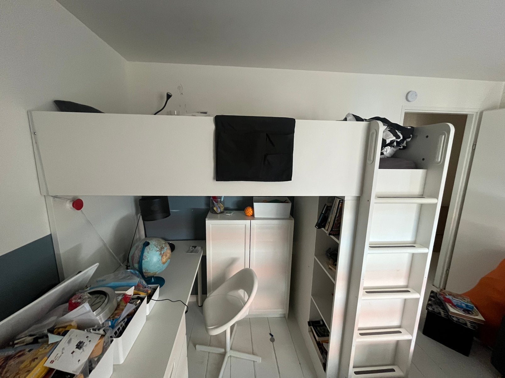 Stuva hoogslaper, losse kledingkast, bureau en stoel, Ophalen, Gebruikt, Eenpersoons, 200 cm