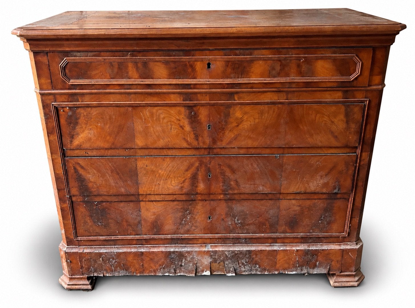 Antieke houten ladekast / commode – opknapper, Ophalen, Gebruikt, 100 tot 150 cm, 3 of 4 laden