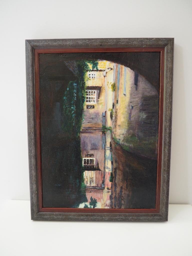Olieverf schilderij in gelijst binnendieze 's-Hertogenbosch, Antiek en Kunst, Kunst | Schilderijen | Klassiek, Ophalen of Verzenden