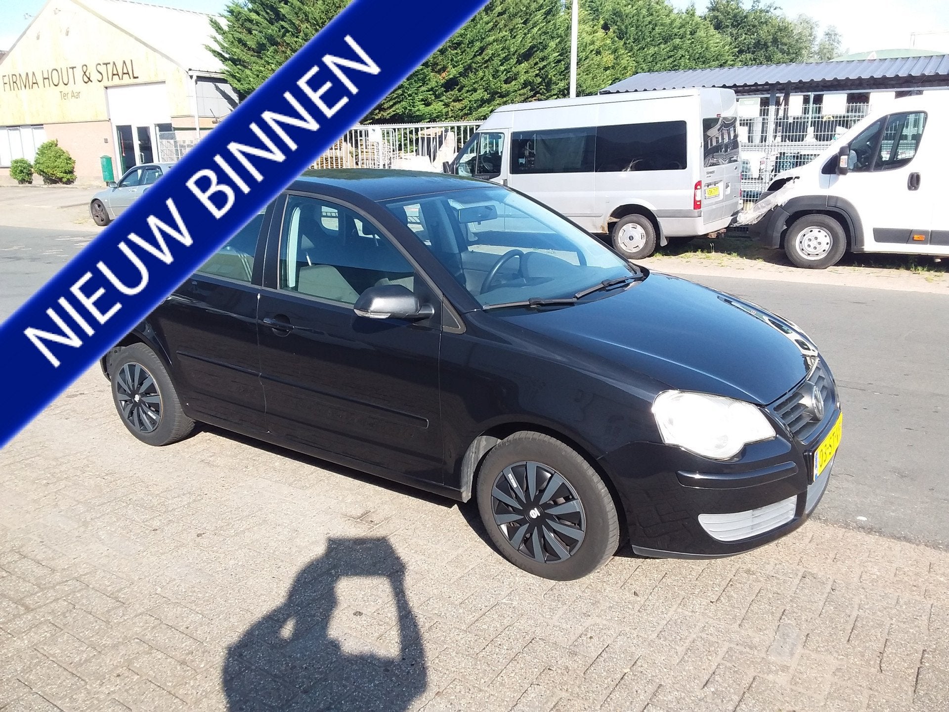 Volkswagen Polo 1.4-16V Trendline (bj 2006), Voorwielaandrijving, Zwart, Zwart, Origineel Nederlands