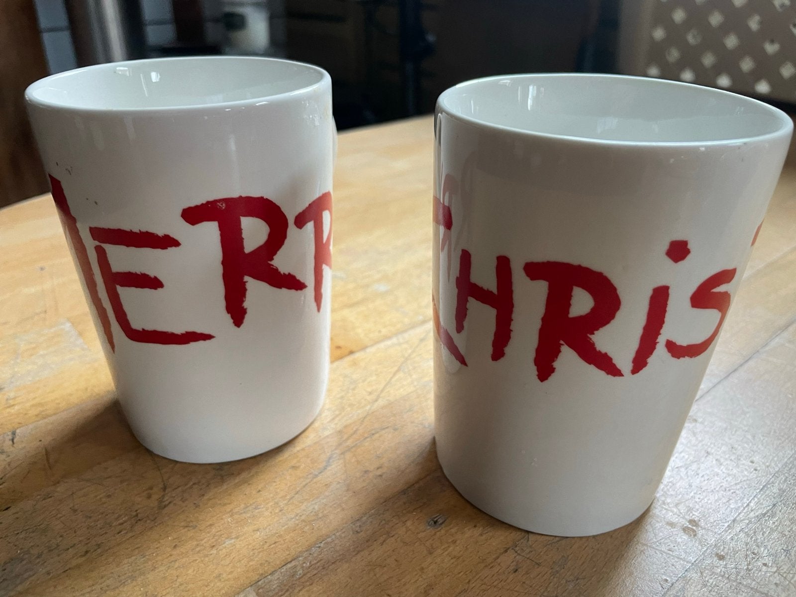 Riviera Maison Kerst Mokken - Merry Christmas, Overige typen, Ophalen of Verzenden, Zo goed als nieuw, Steen/keramiek