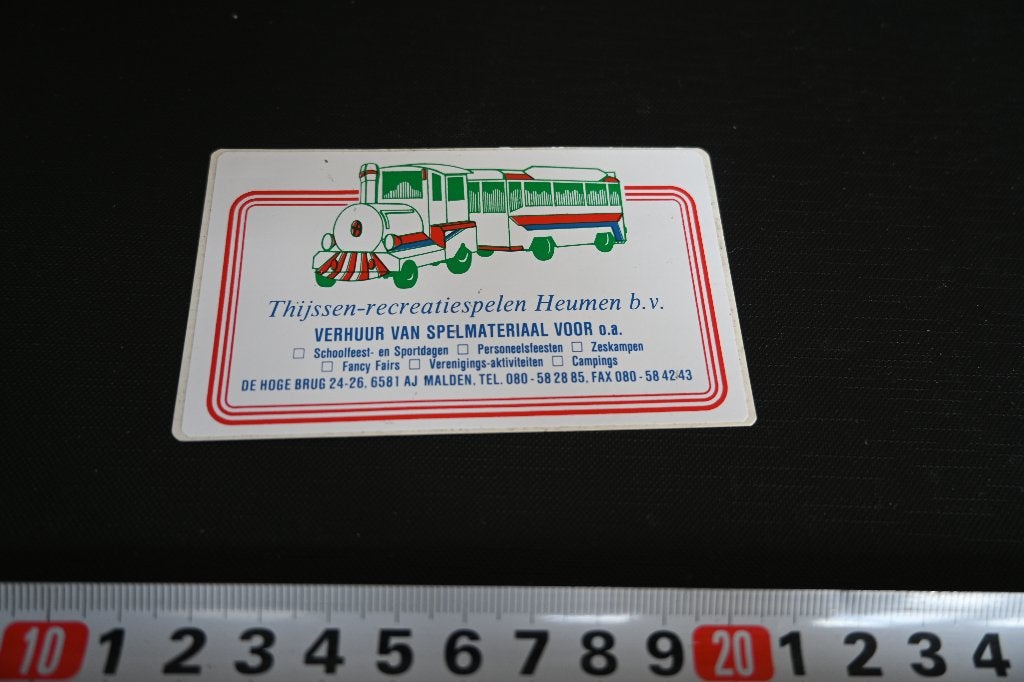 sticker Malden THIJSSEN Recreatiespelen Heumen BV, Ophalen, Zo goed als nieuw