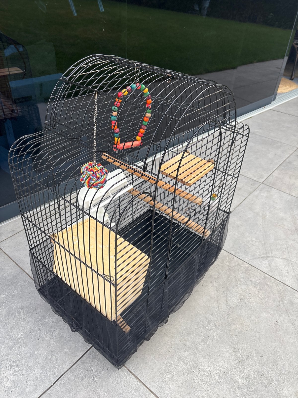Vogelkooi zwart, Ophalen of Verzenden, Metaal, Vogelkooi