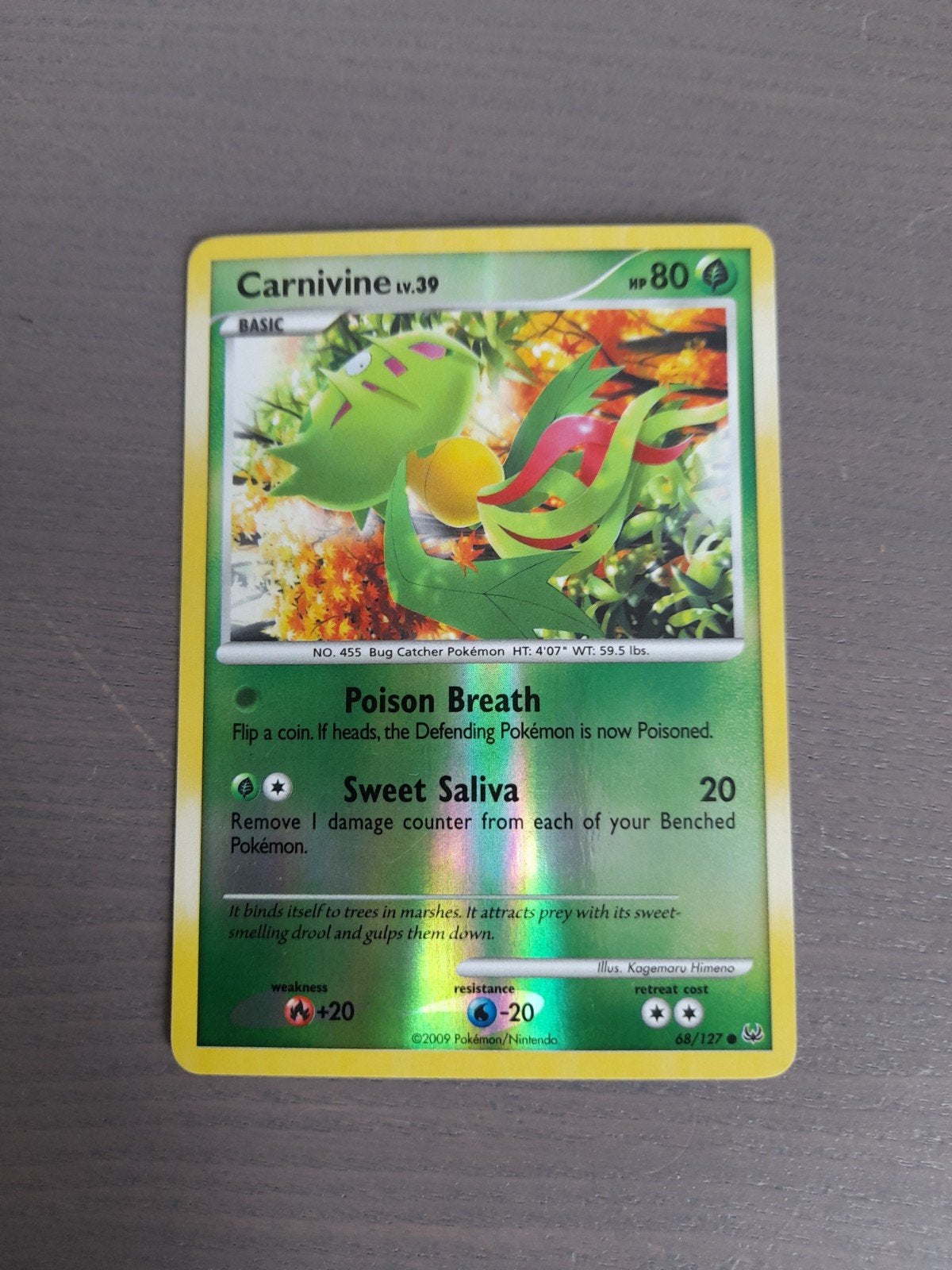 Platinum 68/127 carnivine reverse, Ophalen of Verzenden, Zo goed als nieuw, Losse kaart, Foil