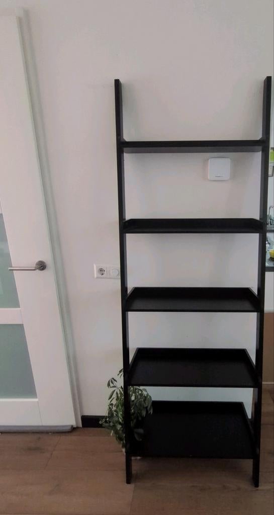 Zwart wandrek met 5 planken, Ophalen, Met plank(en), Modern, Industrieel, Minimalistisch, 50 tot 100 cm