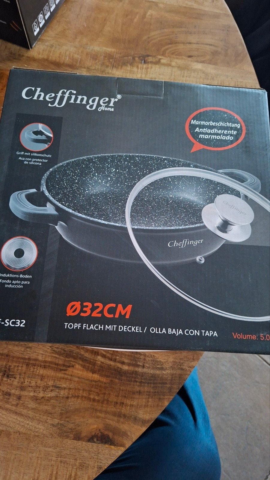 Cheffinger 32 cm Braadpan met Deksel - Inductie Geschikt, Overige materialen, Braadpan, Nieuw, Ophalen of Verzenden