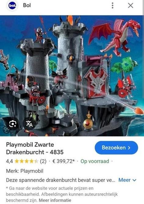 Playmobil kasteel met meerdere draken en accessoires, Ophalen of Verzenden, Zo goed als nieuw