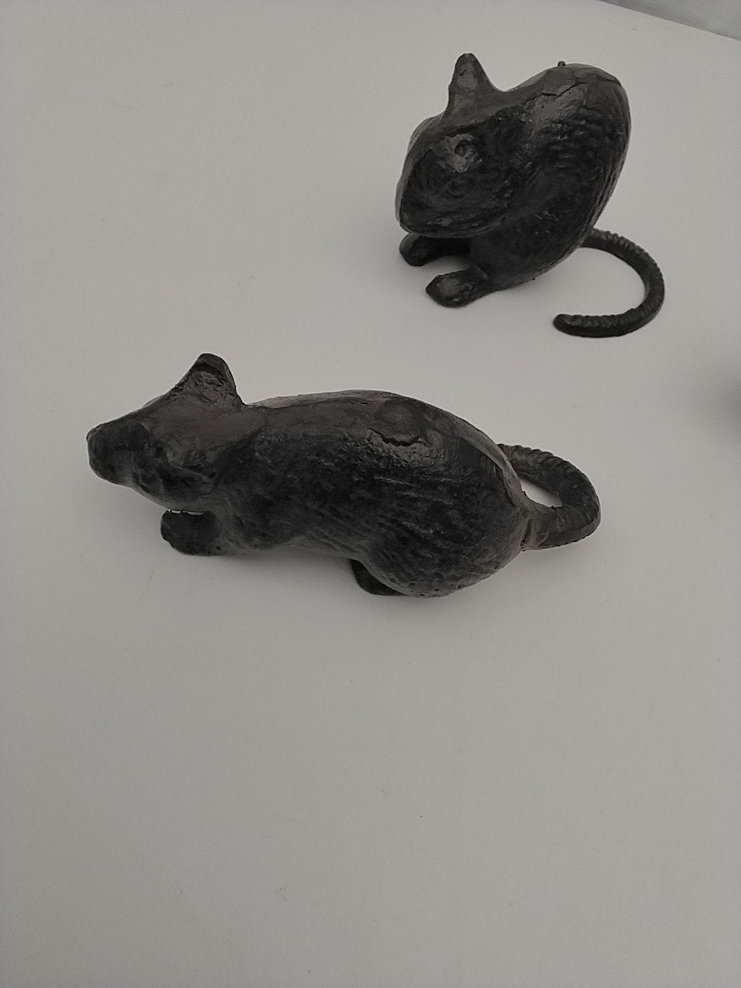 Set van 3 gietijzeren muizen - decoratieve beeldjes, Ophalen of Verzenden