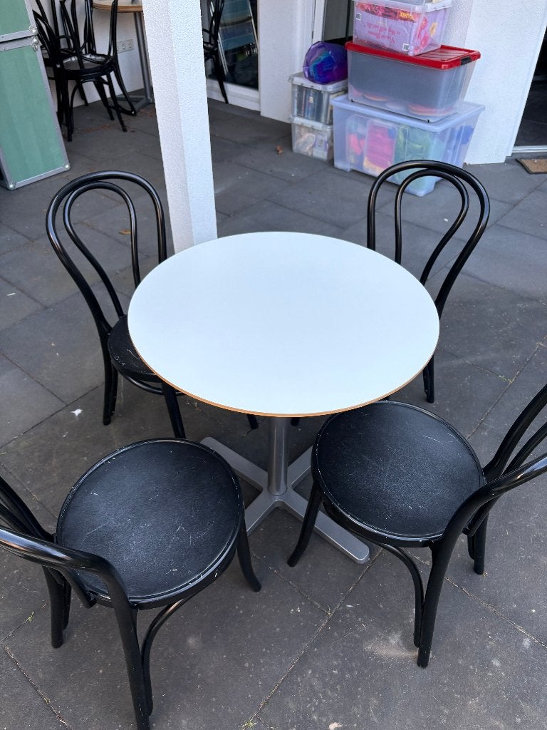 3 x Ikea set eettafel Billsta met 4 stoelen Ögla, Gebruikt, 50 tot 100 cm, Rond, 50 tot 100 cm