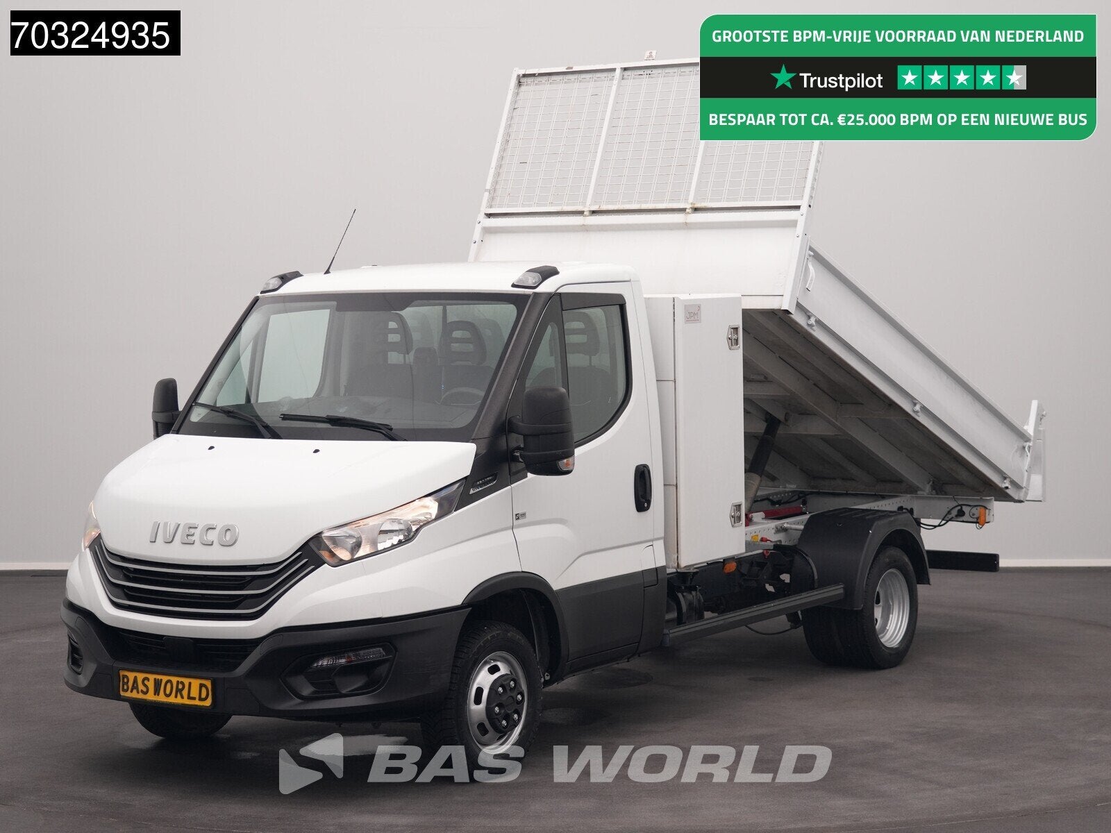 Iveco Daily 35C14 Automaat Kipper met Kist Dubbellucht Kippe, Auto's, Automaat, Stof, Gebruikt, Euro 6